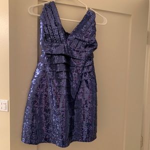 Blue sequin party dress